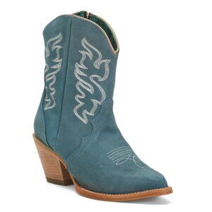 CORRAL BOOTS Mexico Suede Embroidery Pointy Toe Side Zip Western Boots
